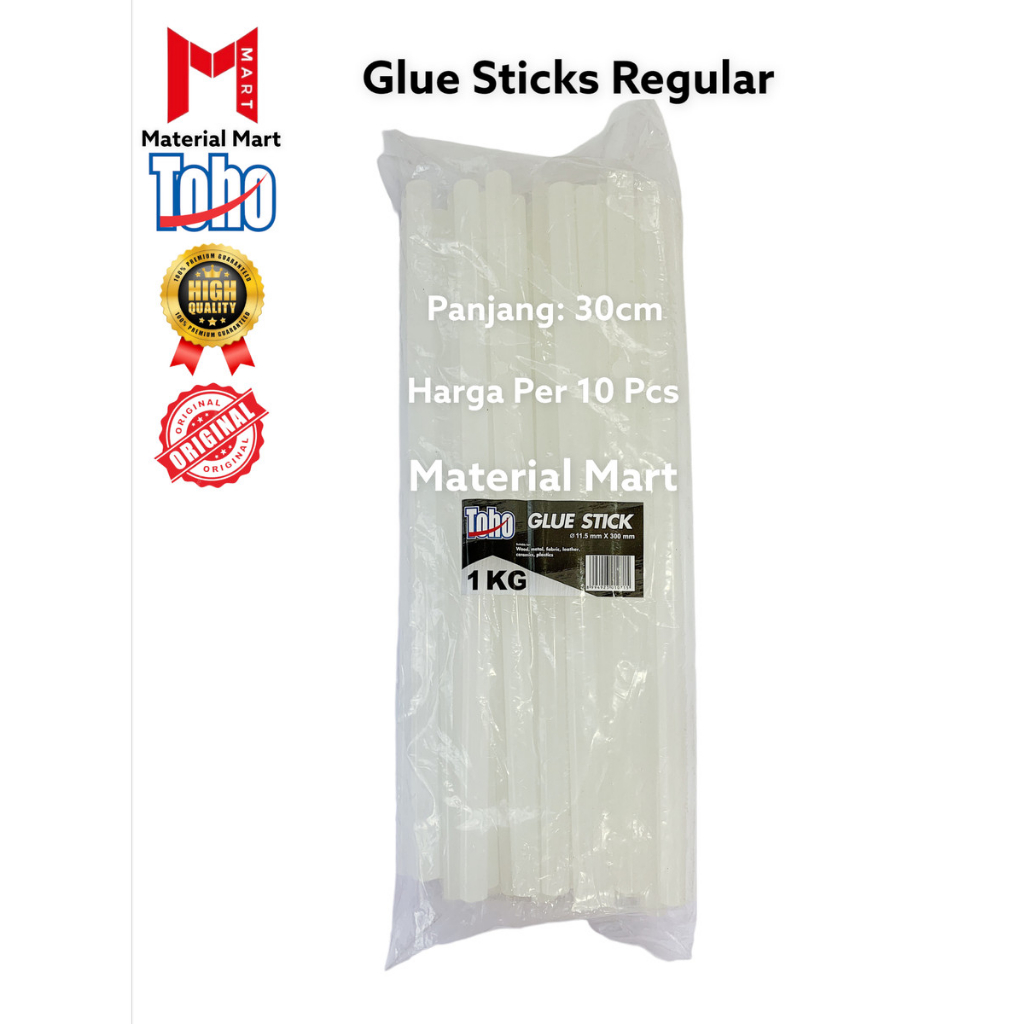 Lem Glue Sticks TOHO Batangan Regular 10pcs | Isi Refill lem tembak | Material Mart