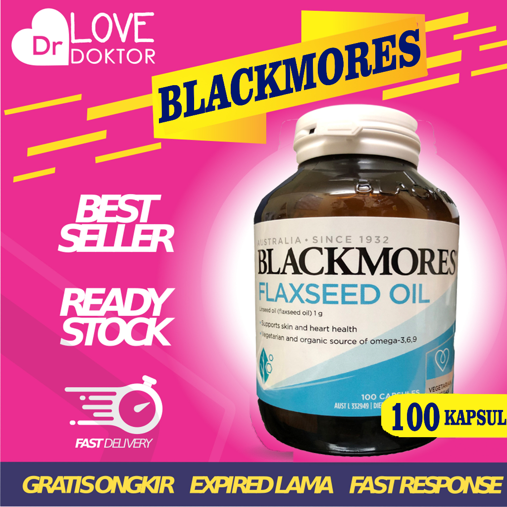 BLACKMORES FLAXSEED FLAX SEED OIL OMEGA 3 6 9 VEGETARIAN CAPSULE - 100 KAPSUL