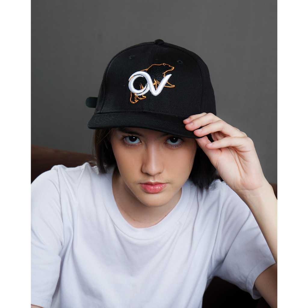 Octavcaps Topi Brand Lokal Octav Bear Logo - Baseball Hat - Black