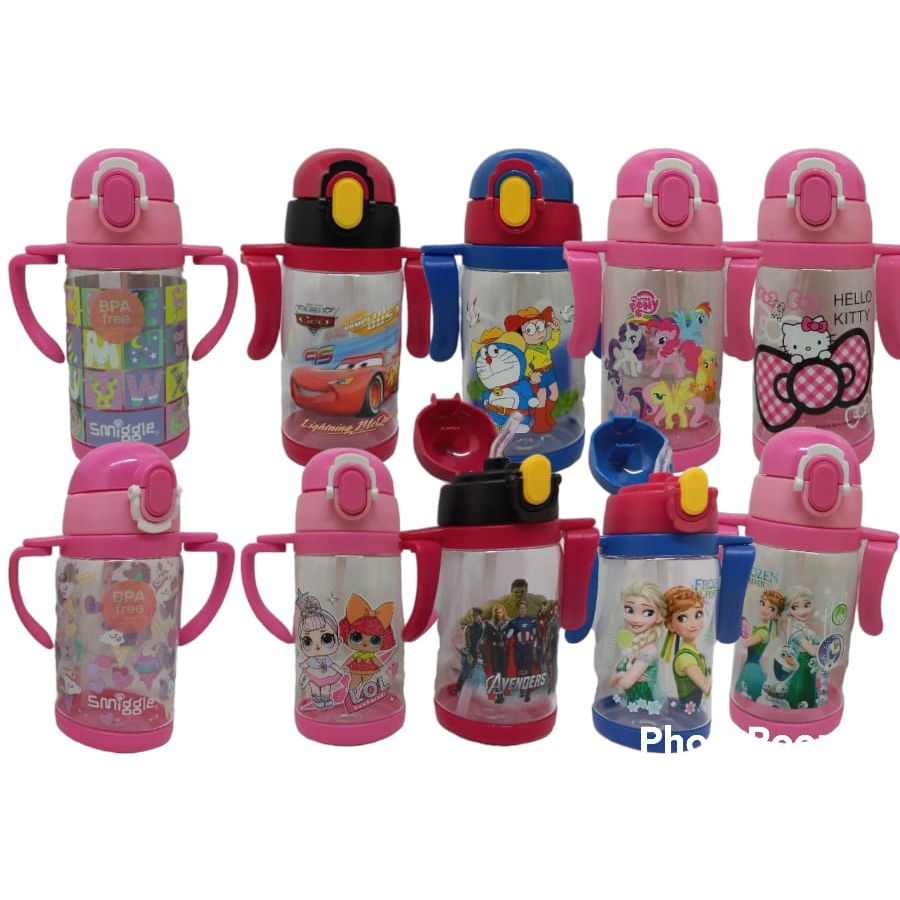 Botol Minum 859 - Smiggle Frozen LOL Spiderman McQueen Doraemon 500 ml