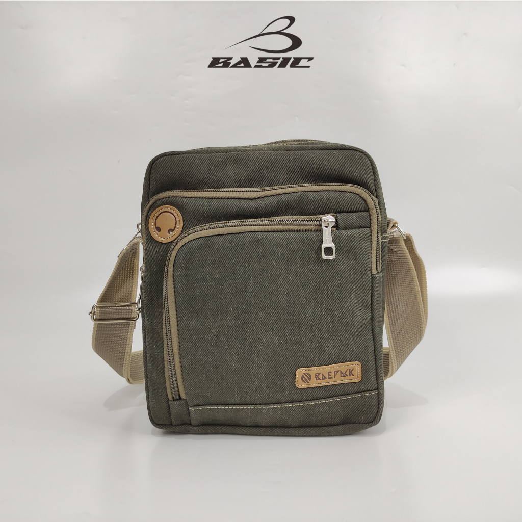Baepack Tas Selempang kanvas Cowok Seri Argo Hijau Army Original Baepack