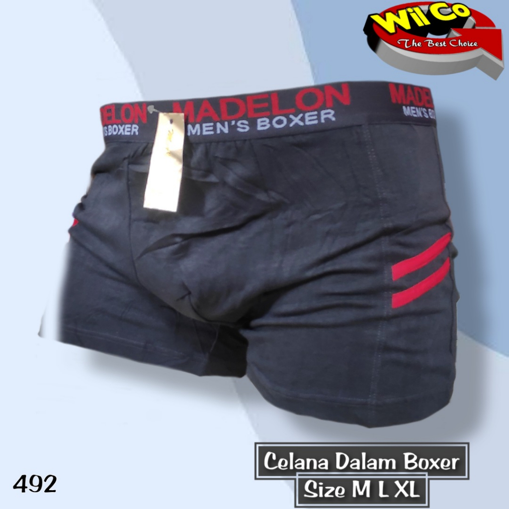 K492 - [Harga Per 1 Potong] CELANA DALAM PRIA [BOXER] MADELON SIZE M - XL