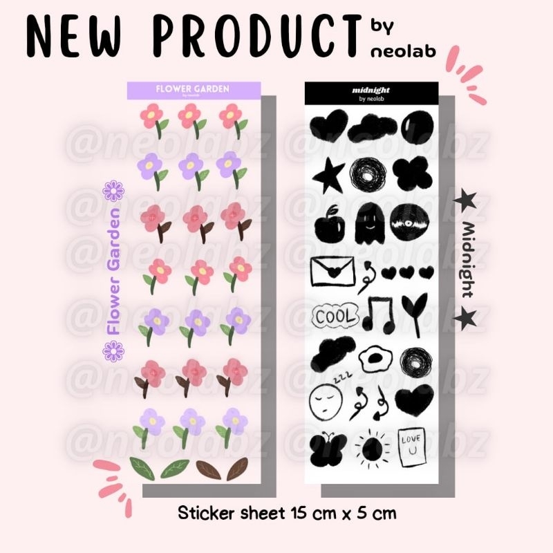 

sticker 5x15 bunga dan hitam putih `flower and black and white`