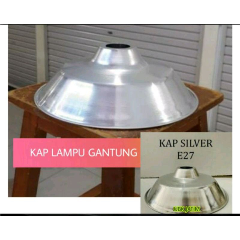 Kap Lampu Gantung Jalan WD Aluminium Almini Silver E27 Outdoor Anti Air / Kap Saja & Set Lengkap
