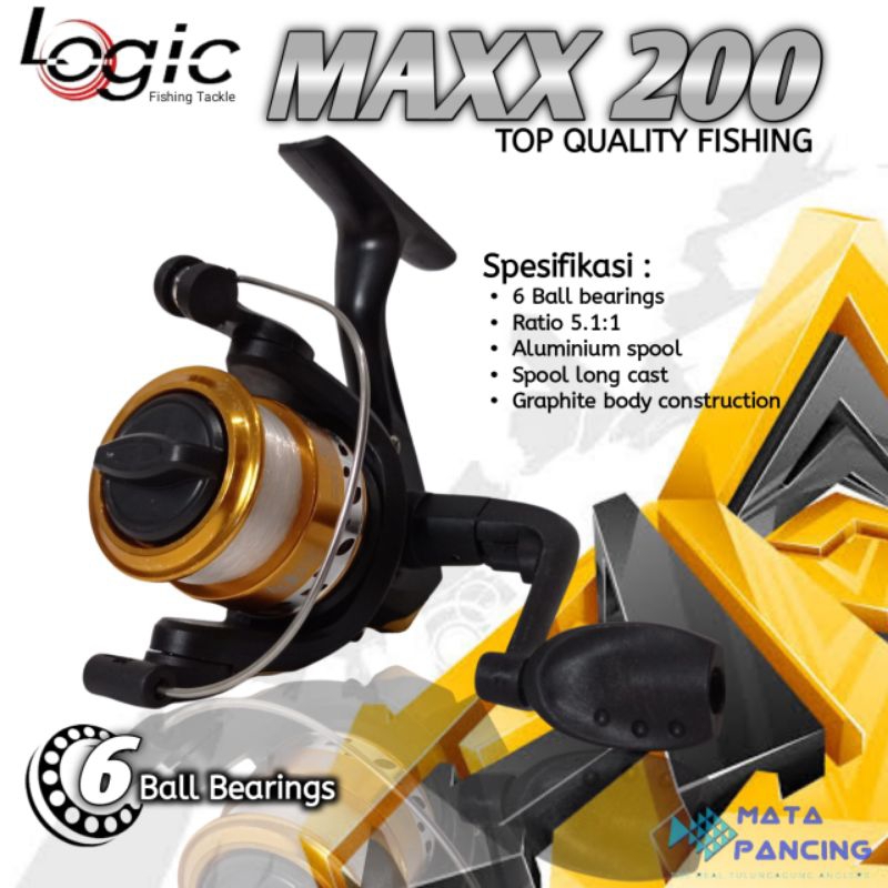 Reel pancing logic maxx 200 spool besi murah aluminium spool