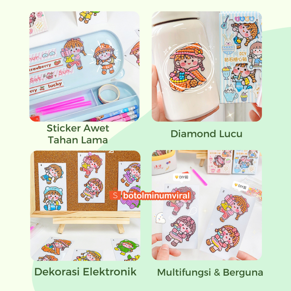 Sticker Momo DIY Diamond Painting Viral Bead Stiker Tempel Korea