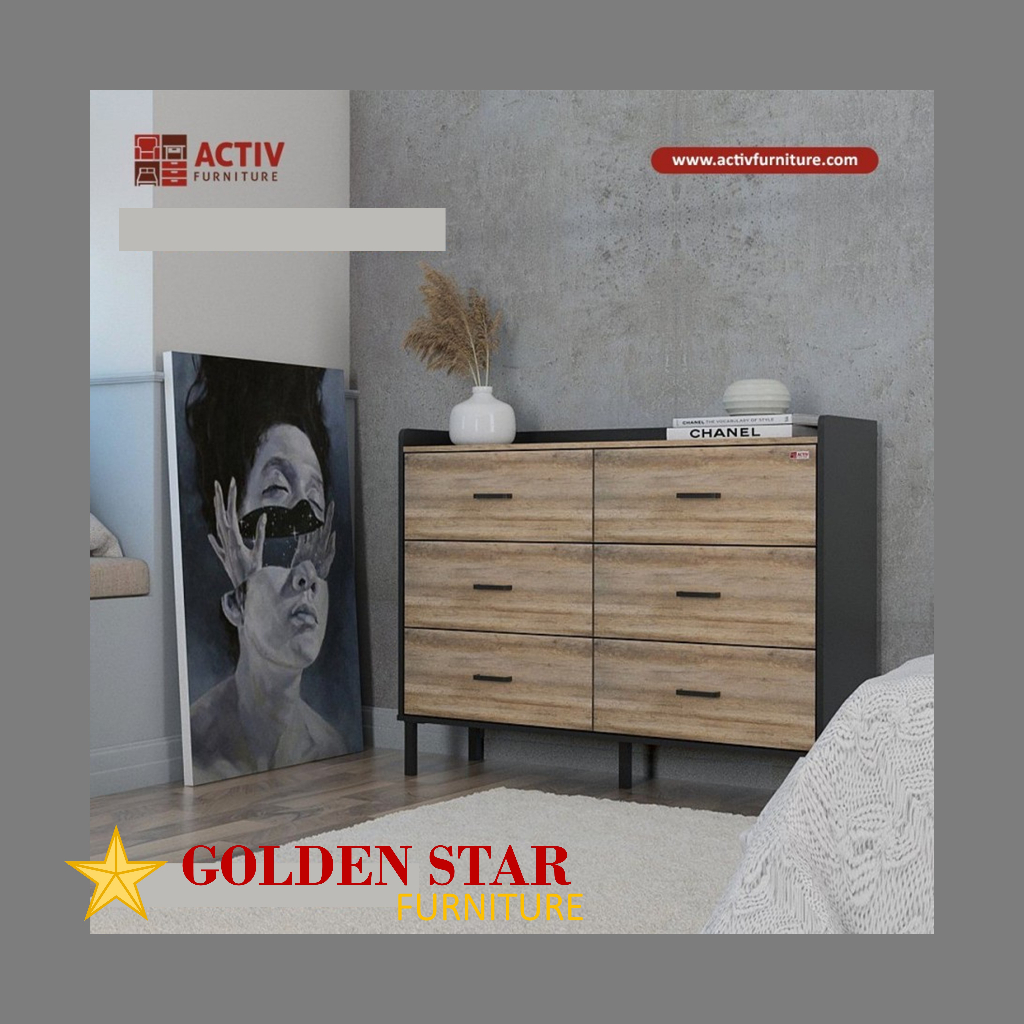 Lemari Laci / Drawer / Sideboard Modern JAZZ AUSTIN LL 120 Kaki Besi