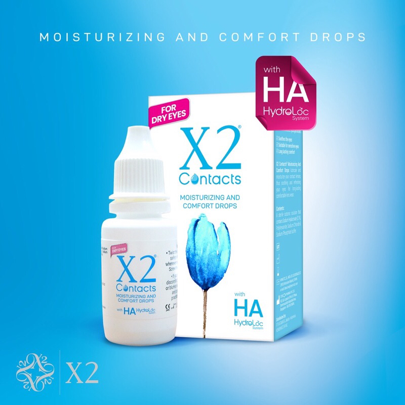 Air Tetes Mata Softlens X2 Contacts Moisturizing And Comfort Drops With HA 15ml