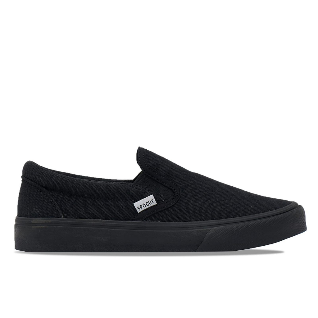 Sepatu SPOCUT Full Black Slip On