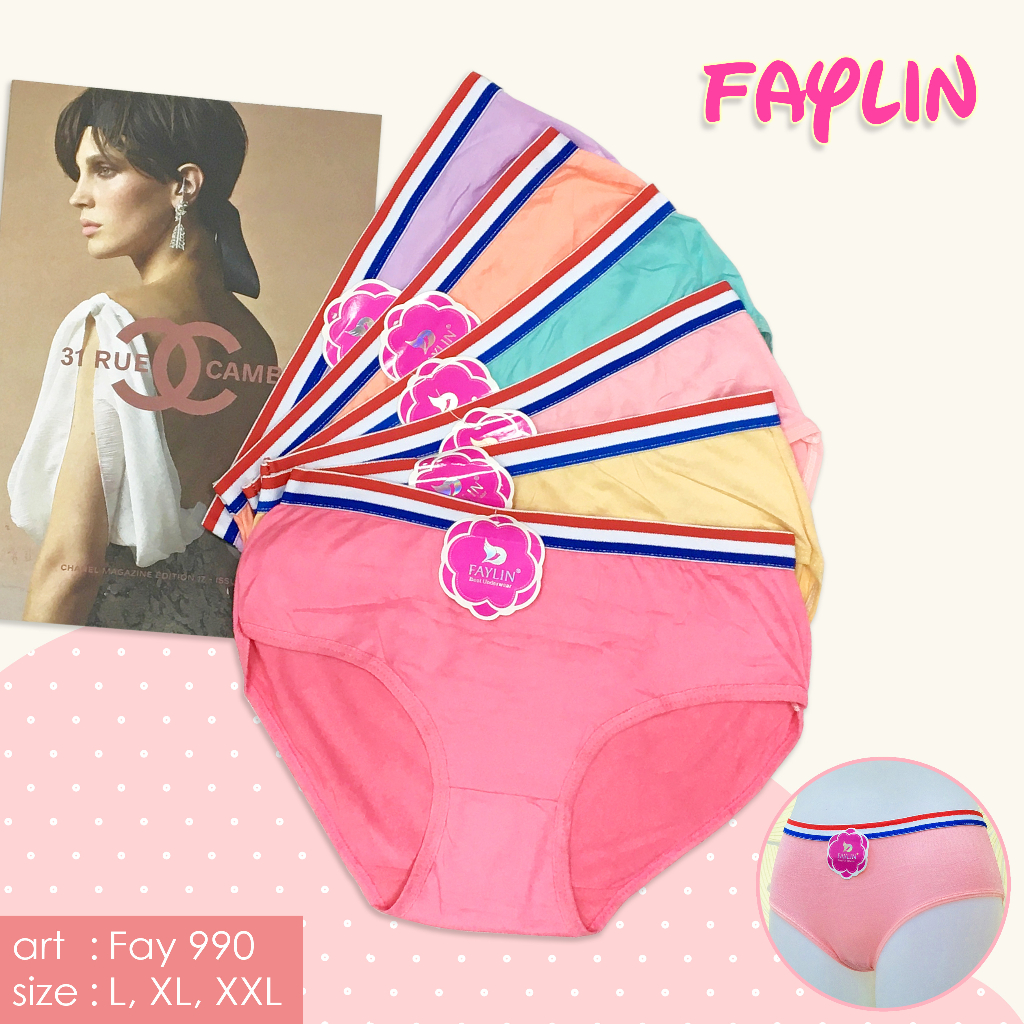 FAYLIN | Celana Dalam Wanita Polos / Karet Lebar / Size L, XL, XXL / art FAY 990