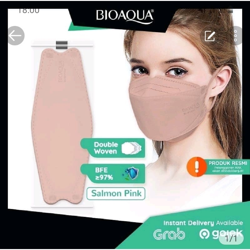 READY HARGA PROMO MASKER SALMON PINK LIMITED. EVO BIOAQUA KN95