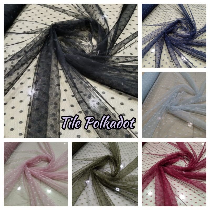 Kain Tile Dot / Polkadot / Harga Per Setengah Meter