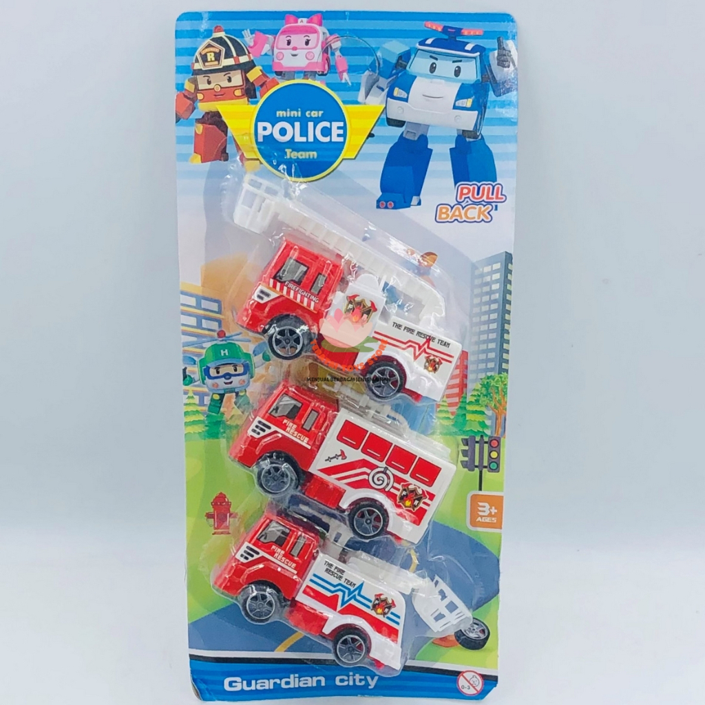 Mainan Anak Mobil Mobilan Truck Polisi Team Kecil set Isi 3Pcs Mainan Anak Cwo