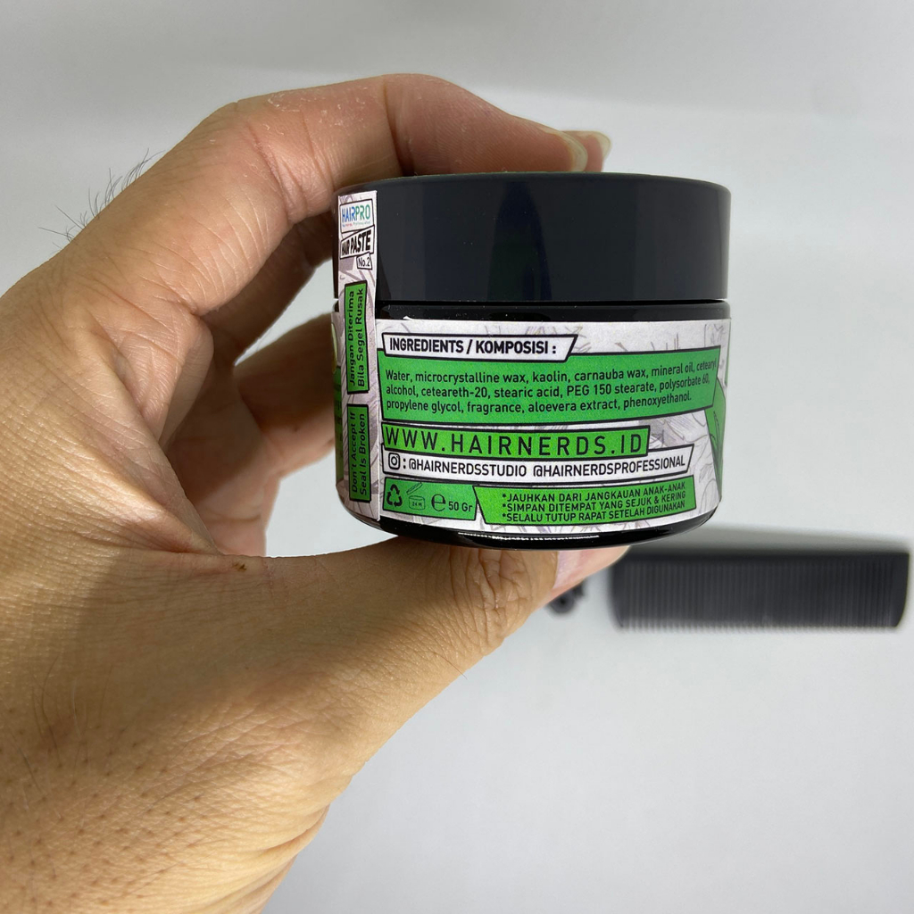 HAIRNERDS PROFESSIONAL HAIR PASTE SYLING POMADE CLAY MATTE FINISH STRONG HOLD FREE SISIR BPOM