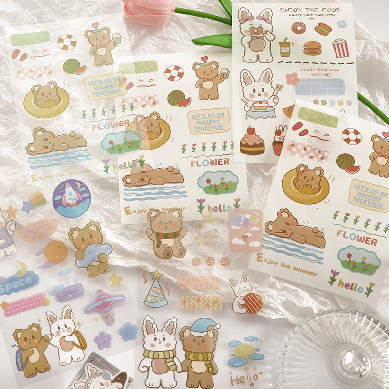 

The Brown Bear and White Rabbit Diary Deco Stickers