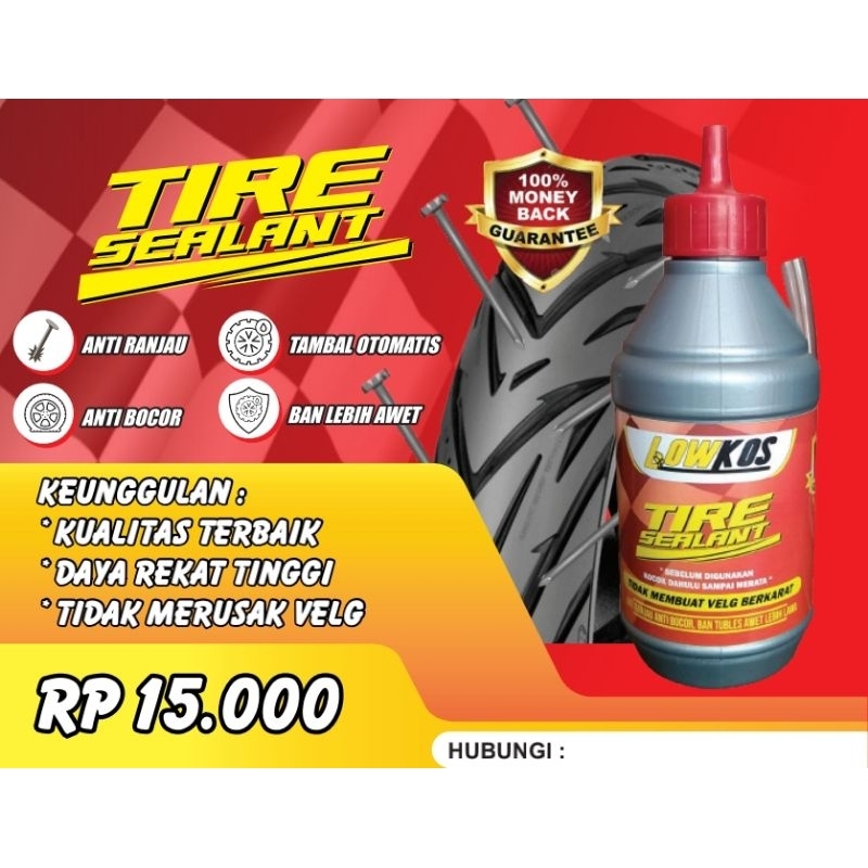 LOWKOS - 2 BOTOL CAIRAN BAN TUBLES  350ml TIRE SEALANT Anti Ranjau Paku , Tambal Otomatis