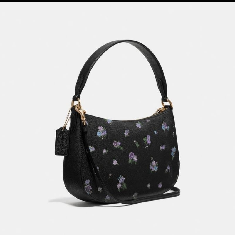 Tas Coach Sutton Crossbody Floral Black Gold