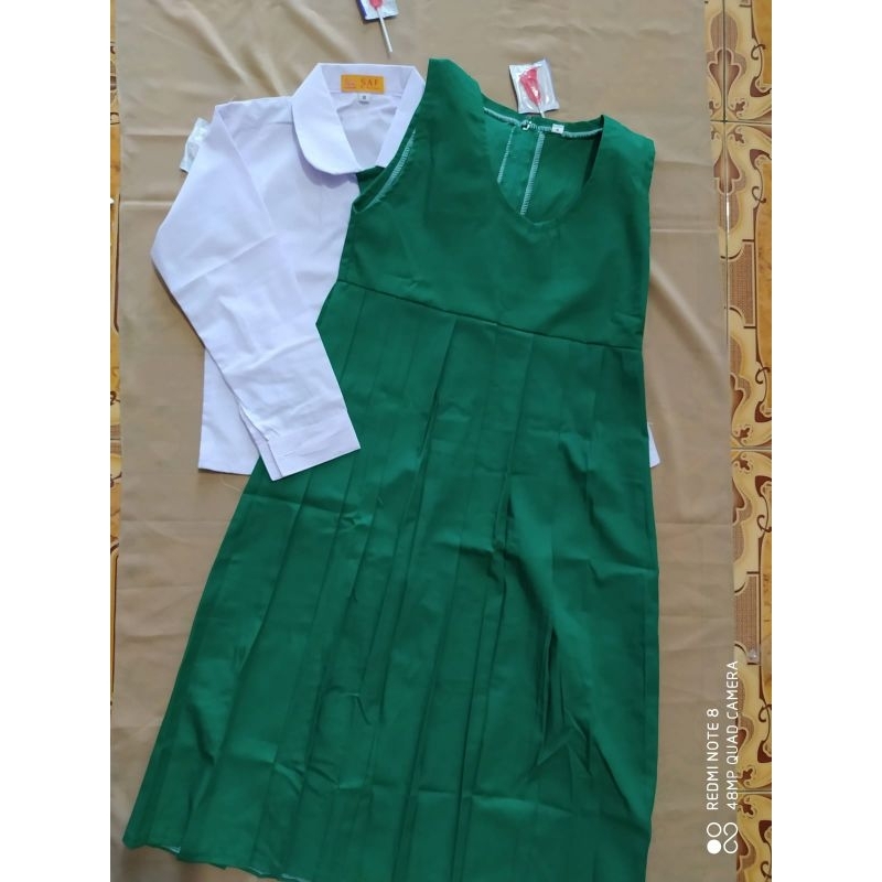 seragam TK seragam MI seragam sekolah seragam muslimat seragam warna putih hijau panjang terjangkau