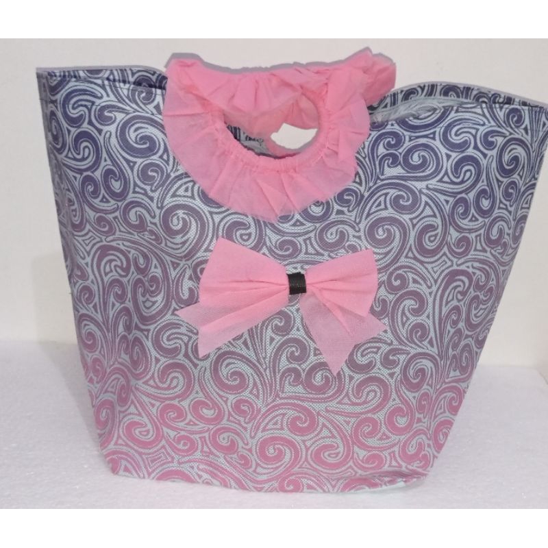 

Tas Goodie Bag Spundbond tas berkat kotak nasi 20 tas motif renda 28x22x22
