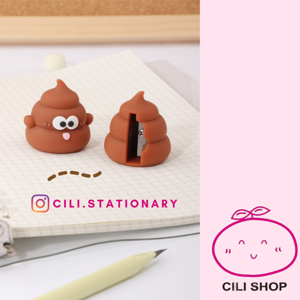 

Rautan Pensil Poop Coklat Lucu / Serutan pensil putar Sharperner