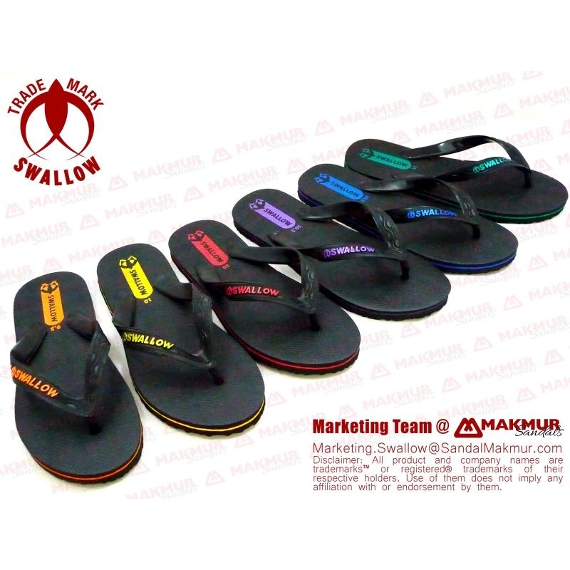 GROSIR SANDAL SWALLOW BLACK DEWASA