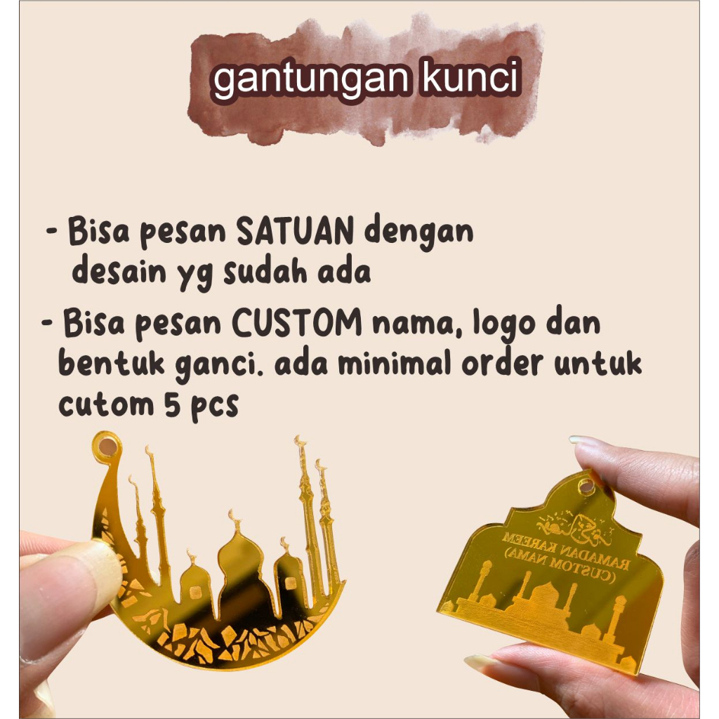 GANTUNGAN KUNCI AKRILIK MIRROR BULAT