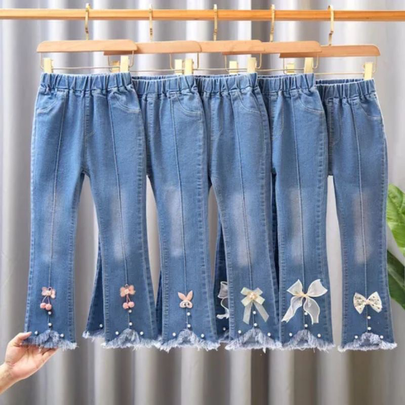 CELANA JEANS IMPORT ANAK PEREMPUAN MODEL RAWIS USIA 1-10 TAHUN / JEANS PANJANG IMPORT ANAK PEREMPUAN