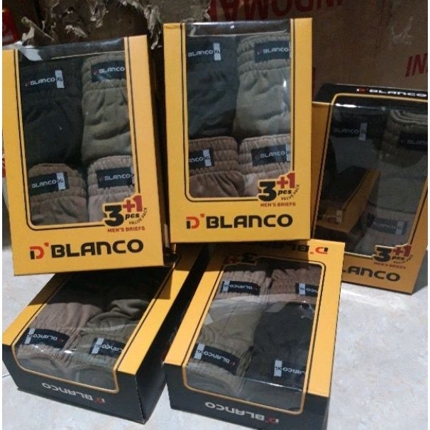 Celana Dalam Pria Katun Fuul 3+1 4pcs + 4warna D'Blanco Ready COD