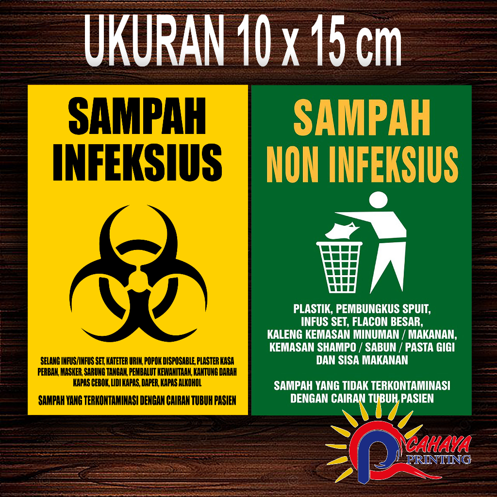 

Stiker Label Tong Sampah Medis Infeksius - Non Infeksius