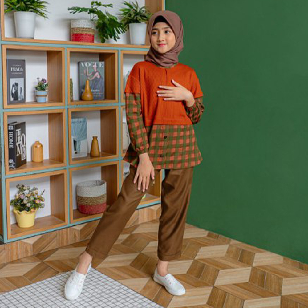 Baju Muslim Setelan Anak Perempuan Umur 4 5 6 7 8 9 10 11 12 Tahun Original Model Terbaru Lebaran Sabina One Set