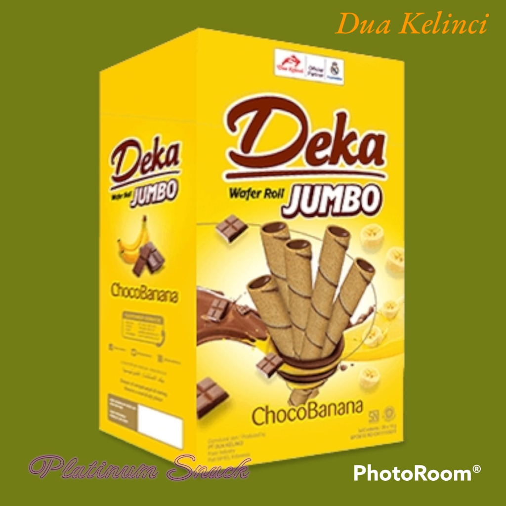 Deka JUMBO Wafer Roll | Choco Banana | Cheesy Durian | 20 Pcs @ 14 Gr