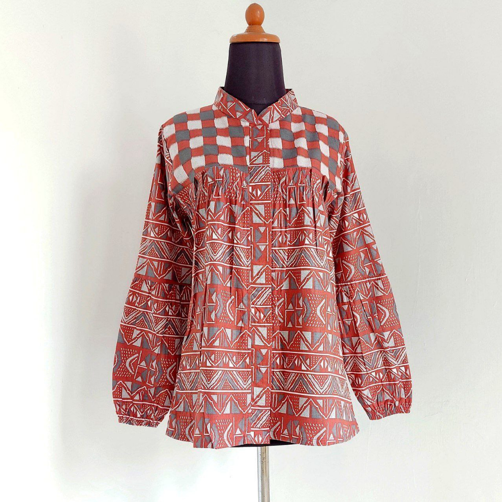 Batik Alina Baju Batik Wanita Modern Atasan Blouse Batik Kerja Kantor Wanita