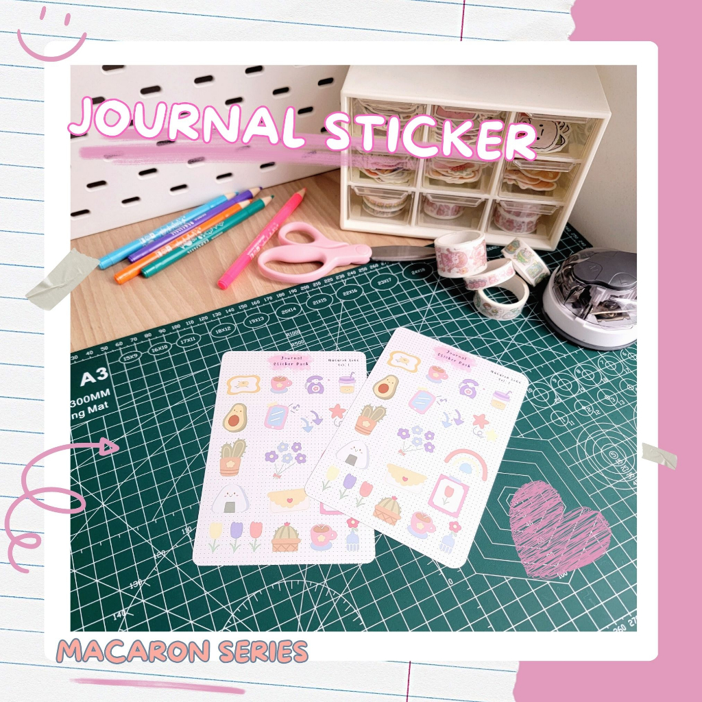 

Sticker Journal Macaron Series Lucu Aesthetic Murah Cutting Kiss Cut