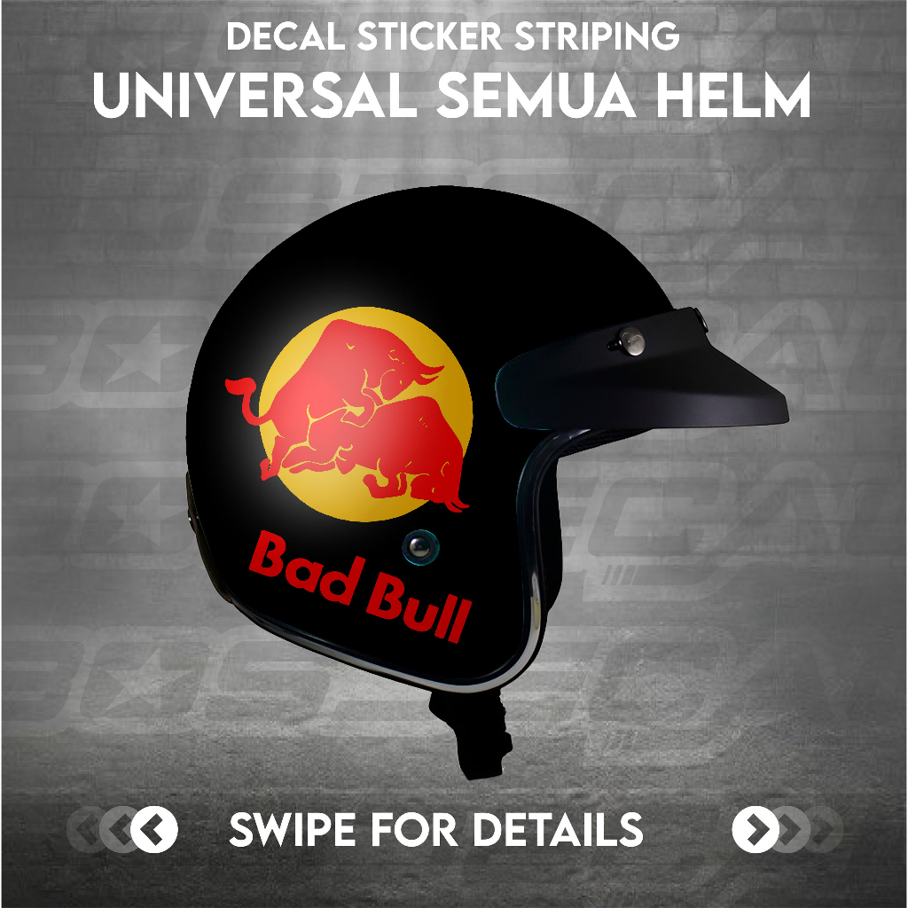 STIKER HELM BOGO STRIPING UNIVERSAL FULL SET MOTIF BADBULL