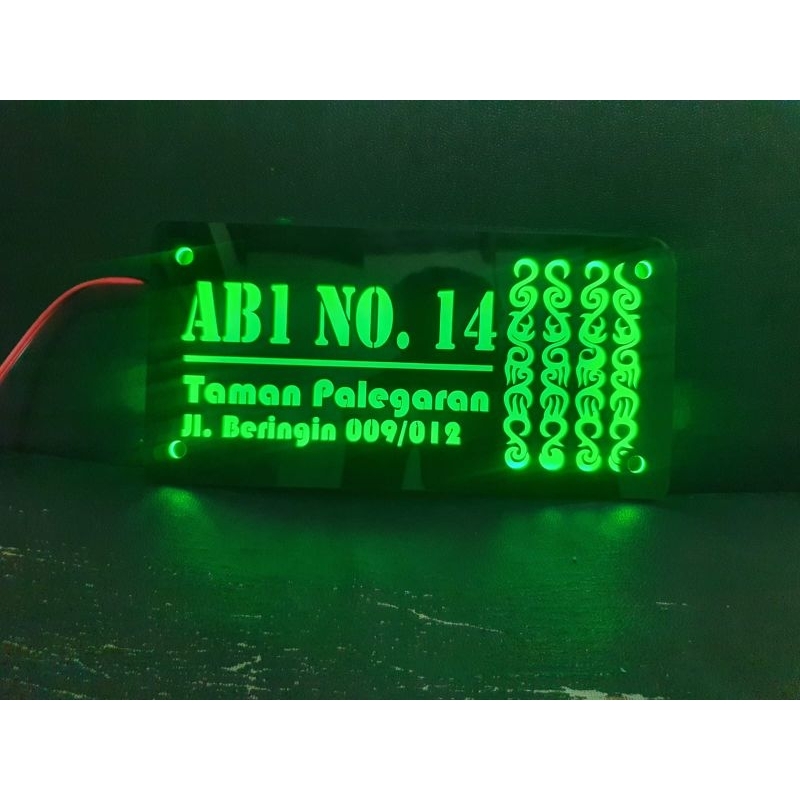 Nomor rumah LED custom / Neon box rumah LED