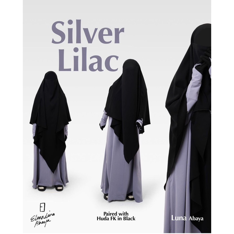 luna abaya silver lilac elmadina