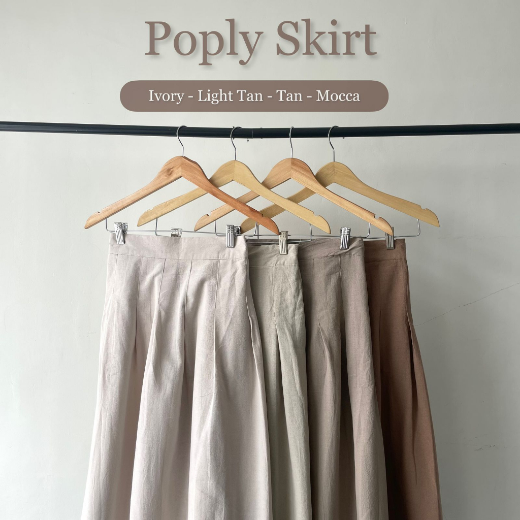 Poply Skirt | Rok Kekinian Rok Lebar Berbahan Linen [YEPPUOUTFIT]