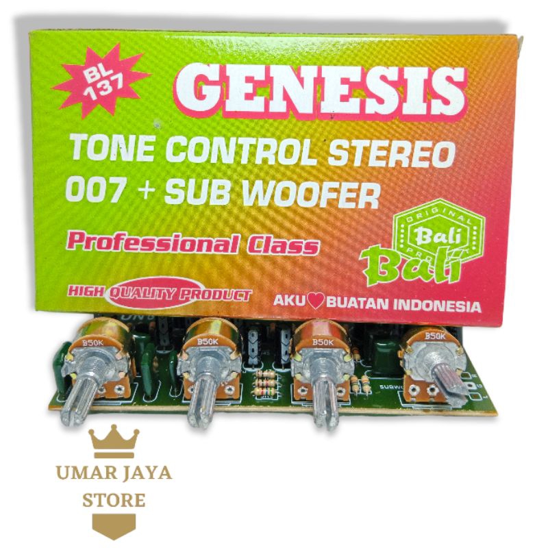 KIT TONE CONTROL STEREO 007 PLUS SUBWOOFER GENESIS BL 137 TONE CONTROL STEREO TONE CONTROL AMPLIFIER