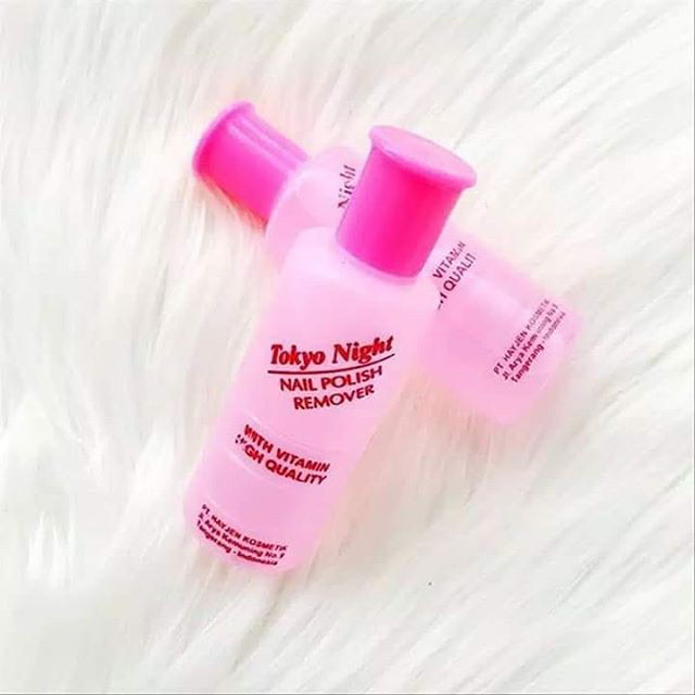 ✿ELYSABETHME✿ тσкуσ ηιgнт aseton tokyo night besar botol pink penghapus kutek non alkohol lembut di tangan kuku kultikula