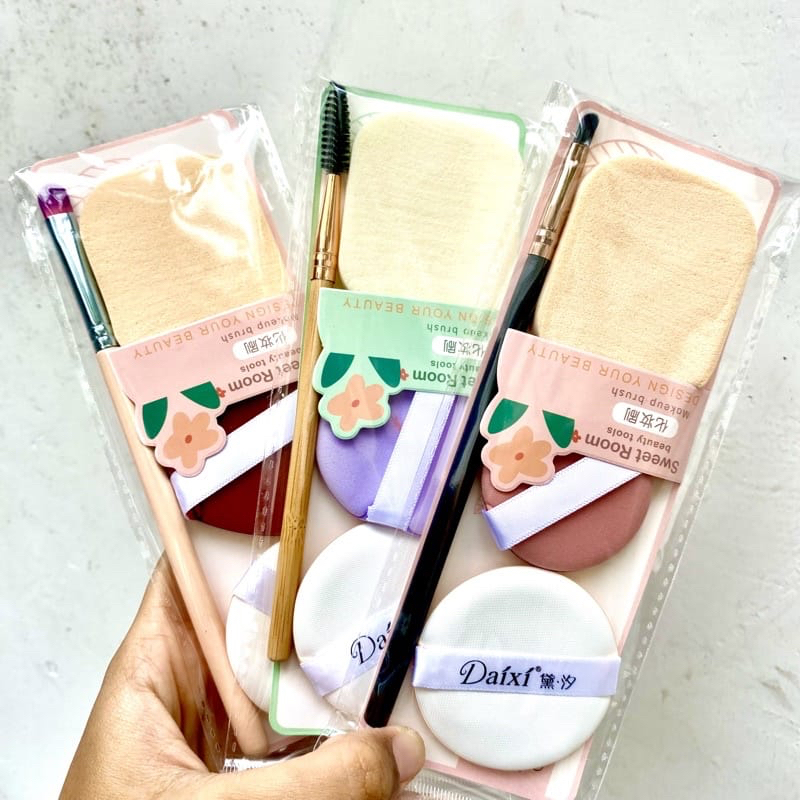 ✿ELYSABETHME✿ a͓̽k͓̽s͓̽e͓̽s͓̽o͓̽r͓̽i͓̽s͓̽ spons cushion + BRUSH aplikasi bedak foundation bb cream lembut hasil natural