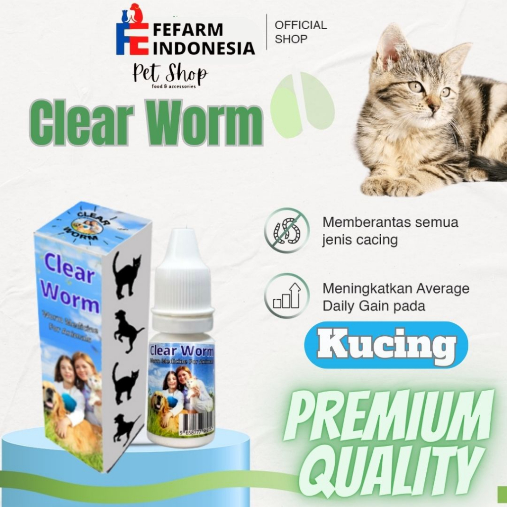 Obat Cacing CLEAR WORM Spektrum Luas Ampuh ORIGINAL FEFARM