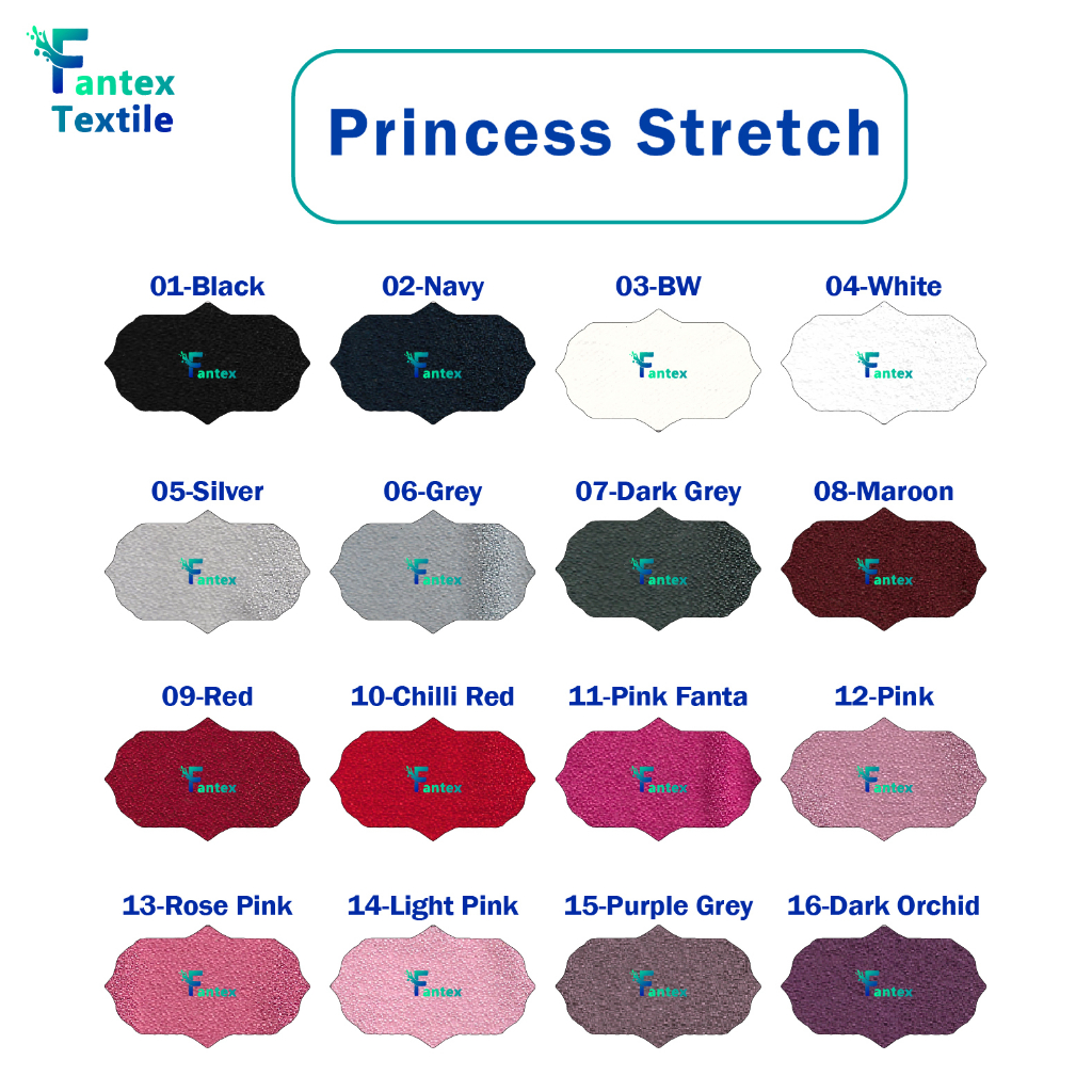 (HARGA PER 50 CM) Kain Princess Stretch per 0,5 m Lady Zara Eceran per 50 cm 1/2 m meter