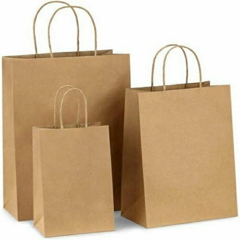 S ( S049 ) PAPER BAG SOUVENIR POLOS WARNA HITAM DAN COKLAT