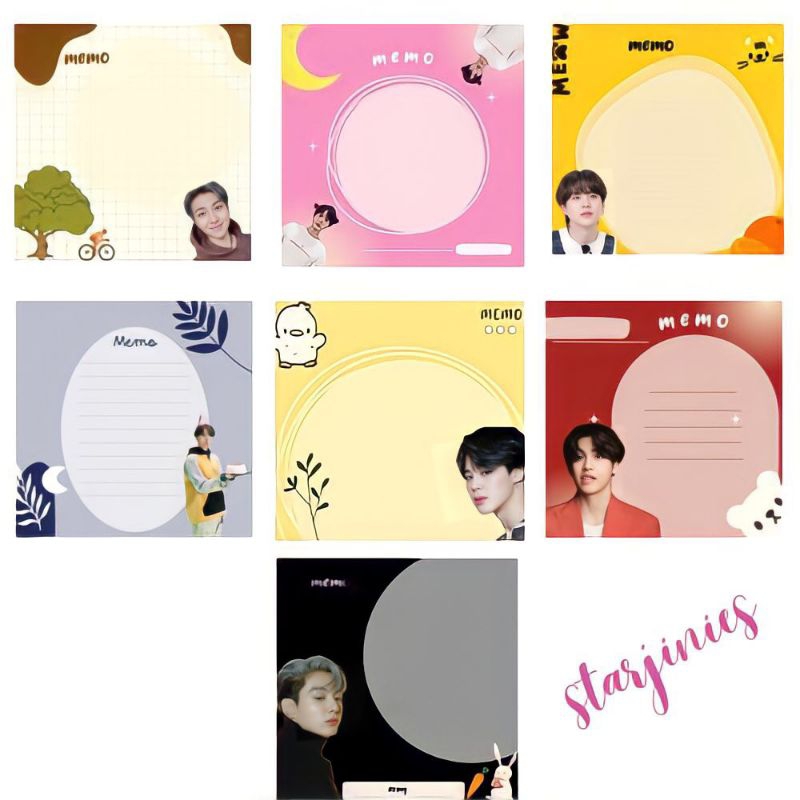 

MEMOPAD BTS NAMJOON JIN SUGA JHOPE JIMIN TAEHYUNG JUNGKOOK