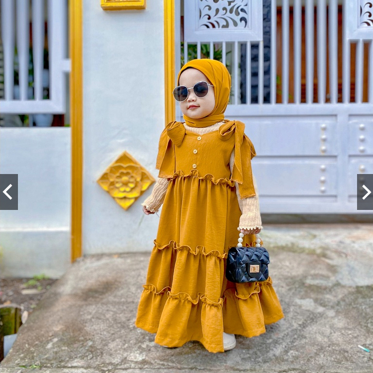 Nabbila Dress fashion muslim /Overall Dress Anak/Dress Muslim Anak usia 1-7thn