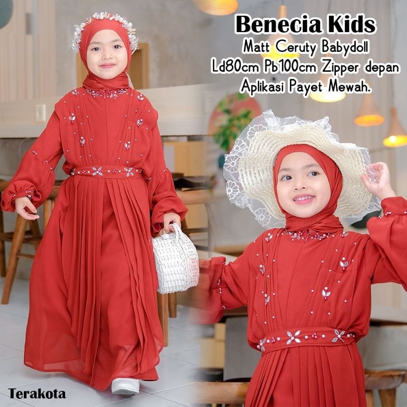 READY SIAP KIRIM BENECIA KIDS NEW DRESS MANIK CANTIK