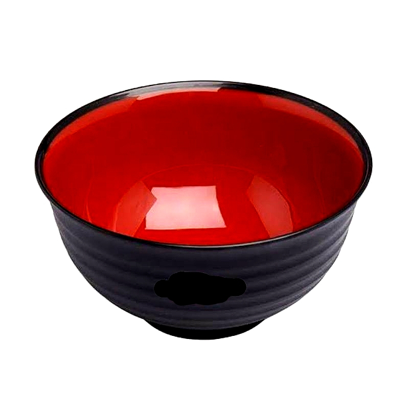 Mangkok Ramen Bulat 568 CNP warna hitam dan merah