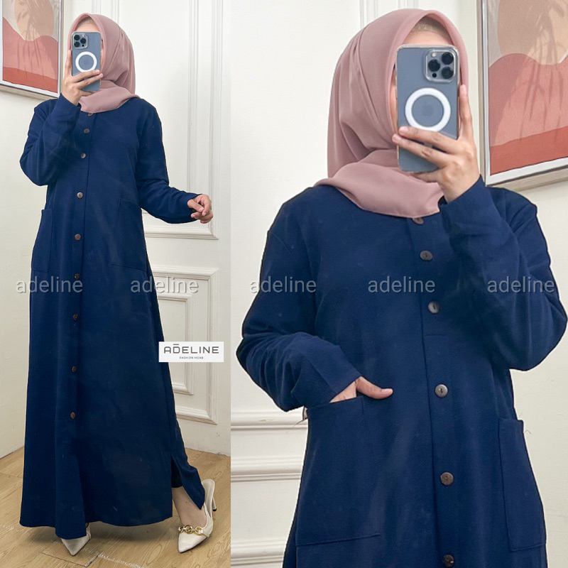 Azzahra - Gamis Wafle Milano LD100 Busui Kantong Kiri&amp;Kanan / R.5 - 187-5310