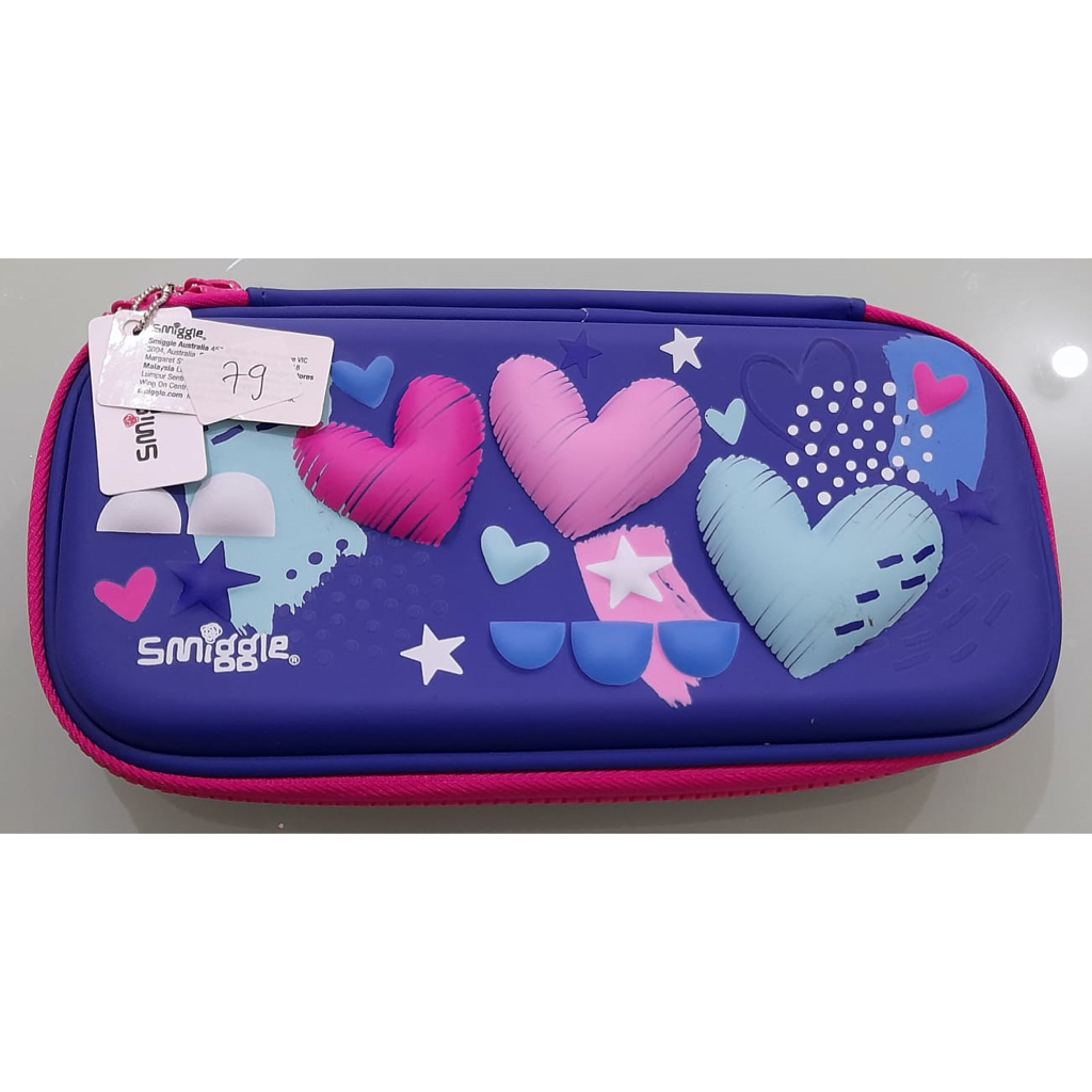 

(REJECT NO 79) SMIGGLE PENCIL CASE HARDTOP LOVE BIRU (BACA DESKRIPSI PLEASE)