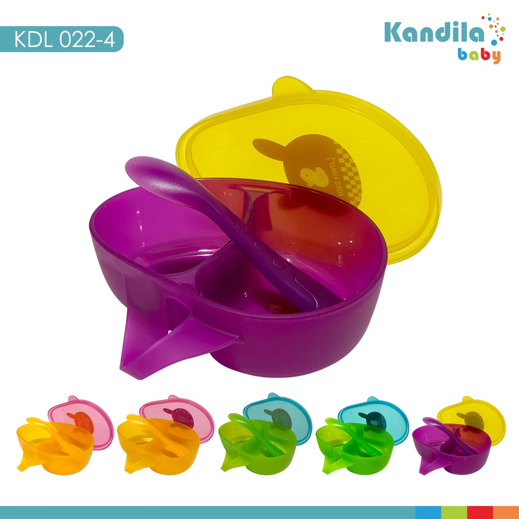 KANDILA (KDL022-4) BABY OUT DOOR FEEDING BOWL + SPOON SET (ALAT MAKAN BAYI) MANGKOK BAYI TRAVEL